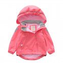 Boys and girls' rainbow fleece windbreaker, children's waterproof jacket, hooded charging jacket, spring and autumn