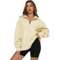 Lapel Large Sweater Women's Solid Loose Versatile Top