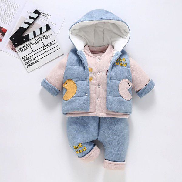 Newborn winter split suit for infants and young children in autumn and winter, extra thick warm cotton jacket and jacket