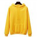 Autumn and Winter New Loose Top Korean Solid Color Plush Thickened Hooded Sweater Women 