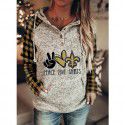 Hoodie Casual Loose Sleeve Drawstring Pullover Sweatshirt With Pocket Print Top Sweatshirt 