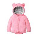 Baby cotton plush jacket with lining for warmth and bear shape