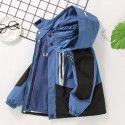 Boys' Charge Coat 3-in-1 Detachable Autumn/Winter New Children's Thickened Contrast Windbreaker Jacket