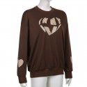 Hot sale in spring and autumn in Europe and America, love letter printing pullover, casual sweater, versatile top, female 