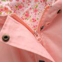 Spring Girls' All Cotton Flower Embroidered Windbreaker Drawstring Hooded Mid length Coat Top