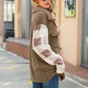 Autumn Women's Coat Plush Coat Polo Collar Long Sleeve Double sided Fleece Panel Flannel Plaid Long Shirt