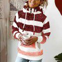 Printed Hooded Drawstring Sweater Loose Pullover Casual Sweater Women 