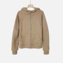 Autumn new style solid color plush zippered sweater short hoodie sportswear casual versatile coat women 