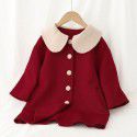 Girls' Woolen Coat Autumn and Winter New Children's Clothing Fashionable Children's Retro Mid length Double sided Cashmere Coat