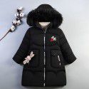 Winter new girls' cotton-padded clothes Korean version medium and large children's medium and long down cotton thickened cotton coat 