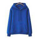 Cotton casual hooded pullover thickened plush solid color new spring and autumn versatile loose Japanese women's sweater 