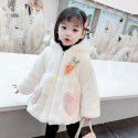 New Girls' Fashionable Mink Fleece Coat Children's Winter Plush Thickened Baby Cotton Coat