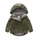 Boys and girls' rainbow fleece windbreaker, children's waterproof jacket, hooded charging jacket, spring and autumn