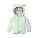 Baby cotton plush jacket with lining for warmth and bear shape