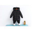 Boys' cotton jacket trendy children's thickened medium length cartoon ear girls' cotton jacket