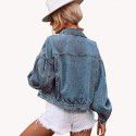 Casual street trendsetter loose and versatile short denim jacket 