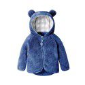 Baby cotton plush jacket with lining for warmth and bear shape