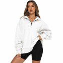 Lapel Large Sweater Women's Solid Loose Versatile Top