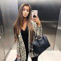 European and American new women's snake print long-sleeved slim jacket small suit 