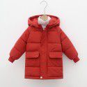 New Children's Clothing Medium and Long Children's Cotton Clothes Small and Medium Children's Hooded Thickened Coat Boys and Girls' Cotton Coat