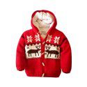 Autumn and Winter New Christmas Elk Hooded Plush Children's Sweater Coat Children's Sweater