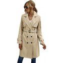 Autumn and Winter European and American Thin Windbreaker Women's Coat Loose Casual Women's Wear 
