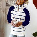 Printed Hooded Drawstring Sweater Loose Pullover Casual Sweater Women 