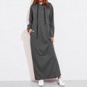 New Spring, Summer, Autumn European and American Women's Long Sleeve Hooded Long Sweater Dress 