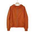 Autumn new style solid color plush zippered sweater short hoodie sportswear casual versatile coat women 