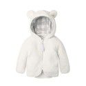 Baby cotton plush jacket with lining for warmth and bear shape