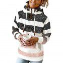 Printed Hooded Drawstring Sweater Loose Pullover Casual Sweater Women 