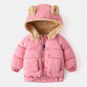 Children's cotton clothes Korean children's clothes Boys' thickened coat Baby cartoon plush zippered shirt Girls' top trend 