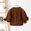 Children's winter children's coat Korean version of men's and women's corduroy coat plush foreign style warm children's coat 