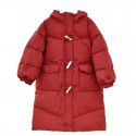 Girls' Children's Down Coat Winter New Korean Edition Girls' Mid length Over Knee Hooded Thickened Children's Coat