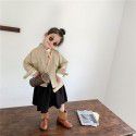 Spring New Korean Children's Leather Coat for Boys and Girls Handsome Motorcycle Leather Coat Jacket Fashion