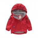 Boys and girls' rainbow fleece windbreaker, children's waterproof jacket, hooded charging jacket, spring and autumn