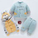 Newborn winter split suit for infants and young children in autumn and winter, extra thick warm cotton jacket and jacket