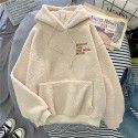 Imitation cashmere sweater women's Korean fashion students loose bf lazy autumn and winter plush thickened hoodie top 