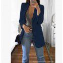 Fashion Polo Neck Slim Fit Cardigan Temperament Suit Coat Women