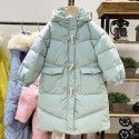 Girls' Children's Down Coat Winter New Korean Edition Girls' Mid length Over Knee Hooded Thickened Children's Coat