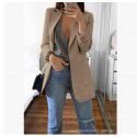 Fashion Polo Neck Slim Fit Cardigan Temperament Suit Coat Women