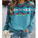 New Women's Vintage Western Ethnic Geometric Printing Women's Sweater