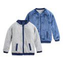 Baby cotton plush jacket with lining for warmth and bear shape