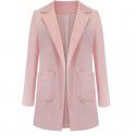 Fashion Polo Neck Slim Fit Cardigan Temperament Suit Coat Women