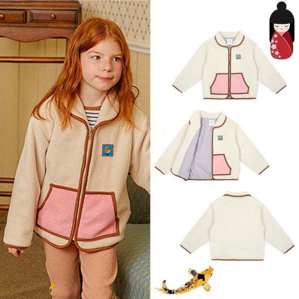 Autumn and Winter New Product Children's Warmth Small and Middle School Boys and Girls Embroidered Double Sided Thickened Colored Coat