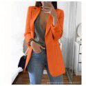 Fashion Polo Neck Slim Fit Cardigan Temperament Suit Coat Women