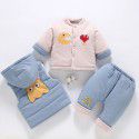 Newborn winter split suit for infants and young children in autumn and winter, extra thick warm cotton jacket and jacket