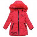 Winter new girls' cotton-padded clothes Korean version medium and large children's medium and long down cotton thickened cotton coat 