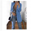 Fashion Polo Neck Slim Fit Cardigan Temperament Suit Coat Women