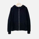 Autumn new style solid color plush zippered sweater short hoodie sportswear casual versatile coat women 